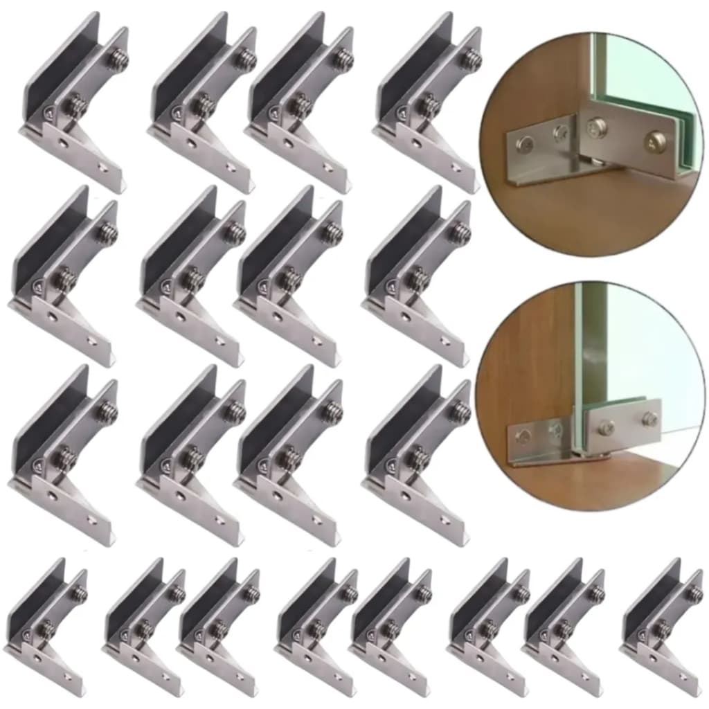 10 Par Dobradiça Pivotante Inox Porta De Vidro Madeira Piso Porcelanato de Encaixe 4-8mm