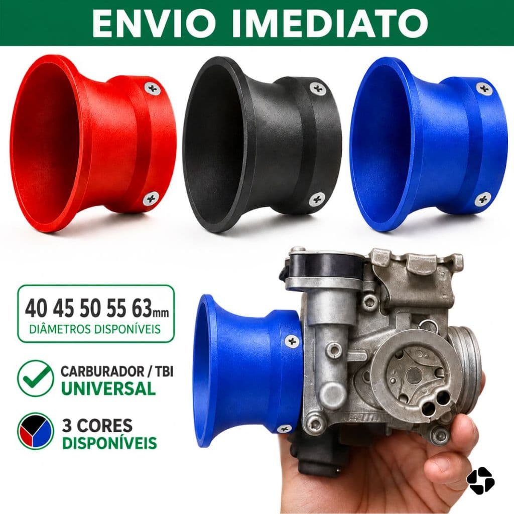 Corneta Curta Universal para Carburador TBI Moto 40 45 50 55 63mm