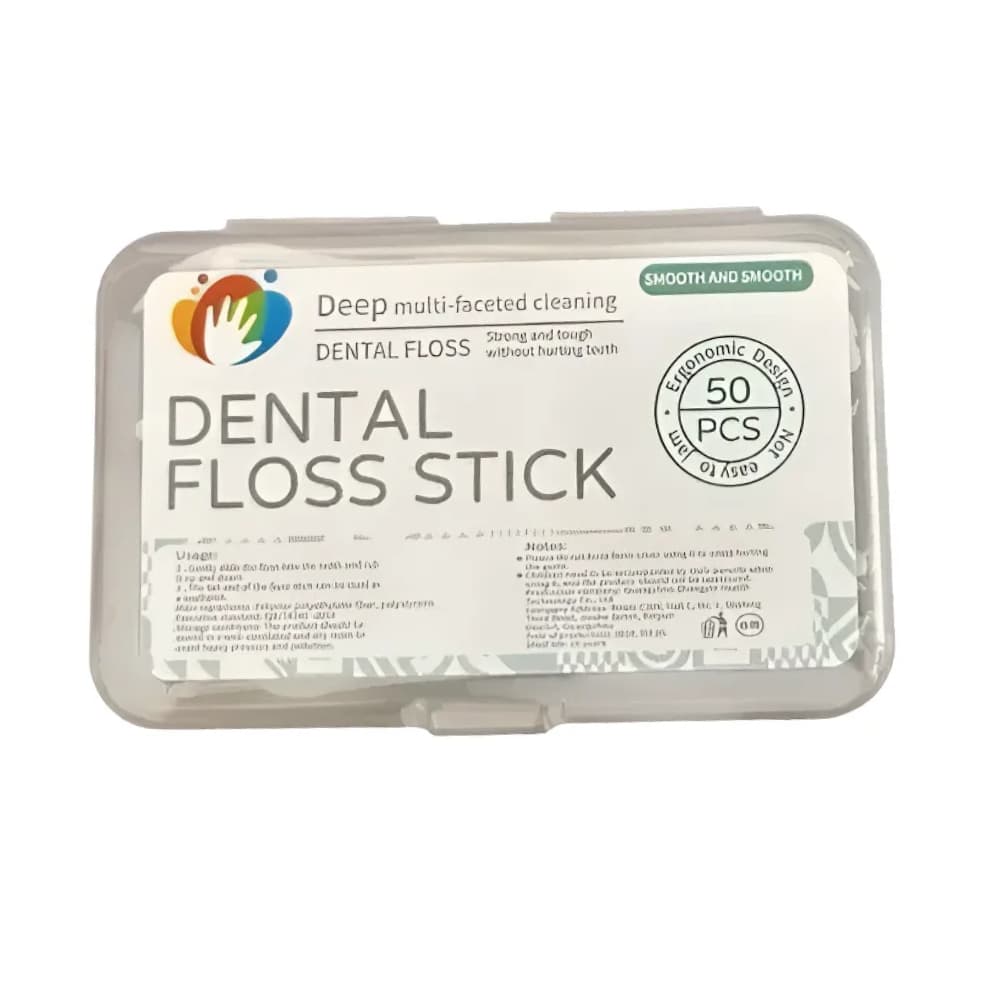 Palitos Fio Dental Descartáveis Floss Stick 50 Unidades para Higiene Bucal
