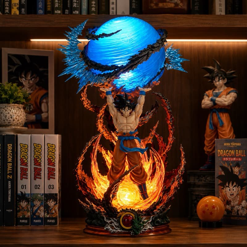 Action Figure Goku Com Genki Dama 26Cm Com Luzes Brilhantes Deagon Ball Z Banpresto