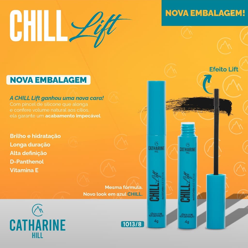 Máscara de Cílios Chill Lift Catharine Hill Alongamento Definição Longa Duração