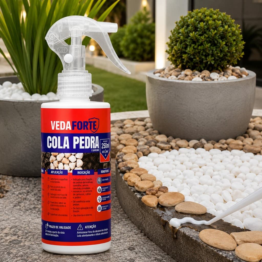 Cola Pedra Líquido 120ml Para Jardim Decorativo Veda Forte