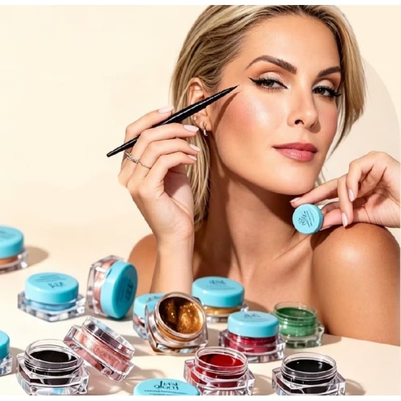 Sombra Cremosa + Delineador Fast Glam Potinhos Mágicos 2 em 1 Ana Hickmann Alta Pigmentação