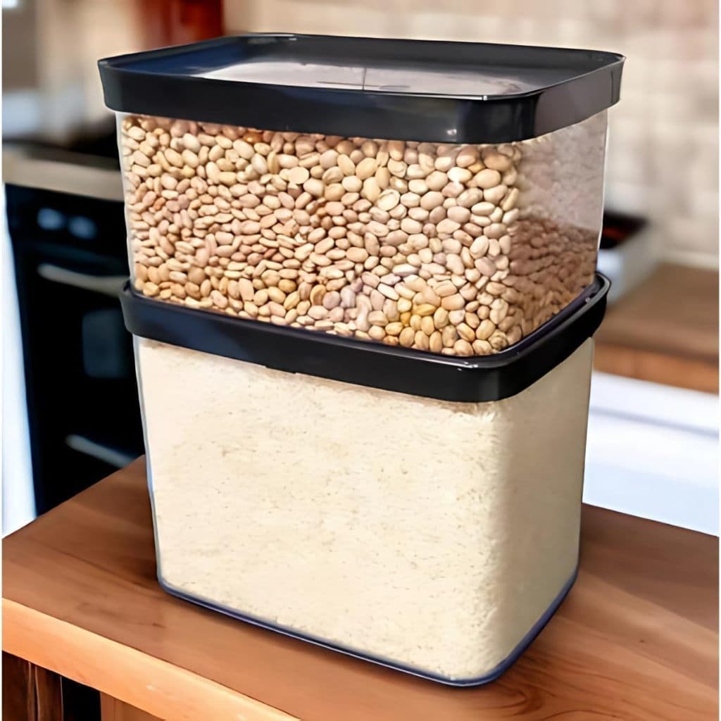 Conjunto 2 Potes Herméticos Para Arroz e Feijão - Helsim