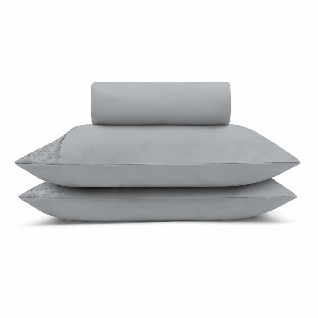 Jogo Lençol Cama Queen Microfibra Sonata Buettner 3 Peças com Renda Alice (Lençol com Elástico e Fronhas com Renda)