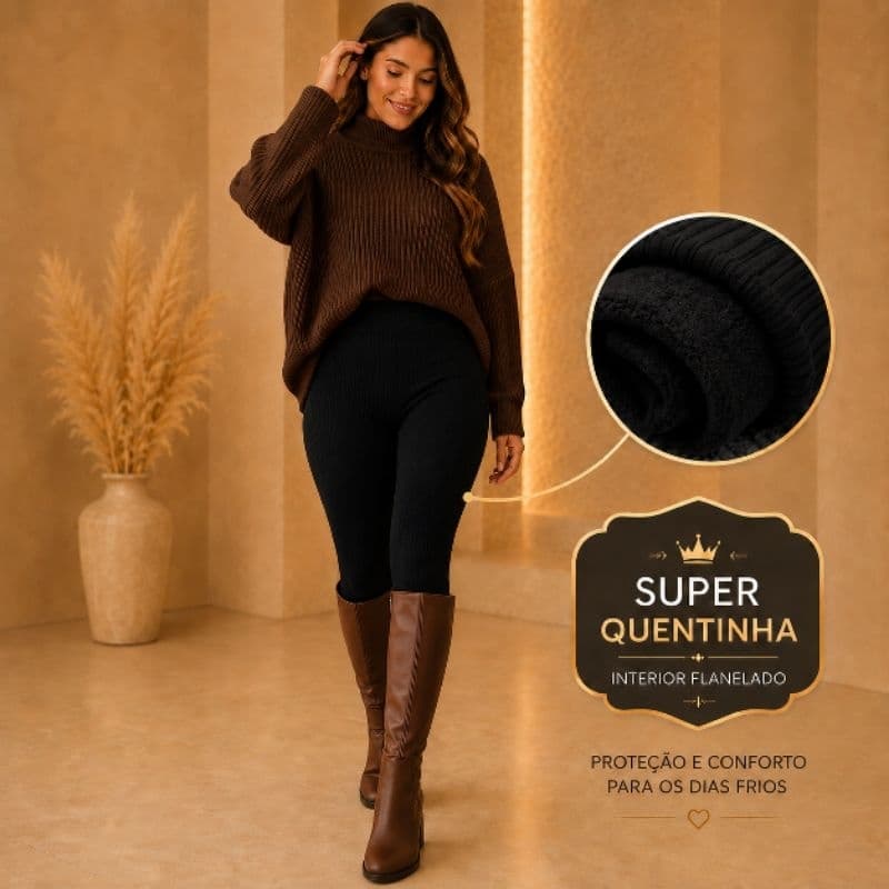Legging Canelada Flanelada Proteção Contra Frio Inverno