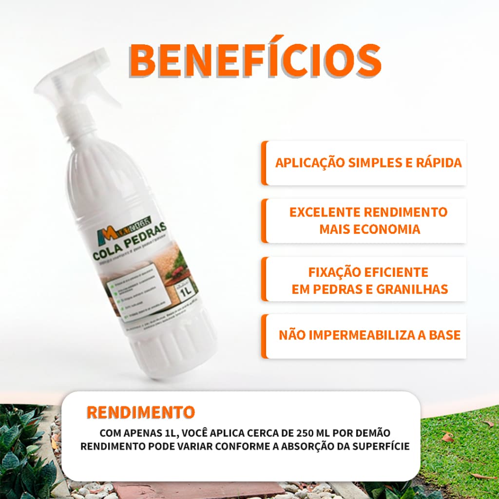 Fixador De Pedras Soltas 1l - Trava Pedra Premium