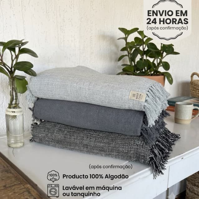 02 Manta para sofá Tipo Xale 1,50x1,30 Grande, Tecido Grosso e de qualidade.100% algodão.