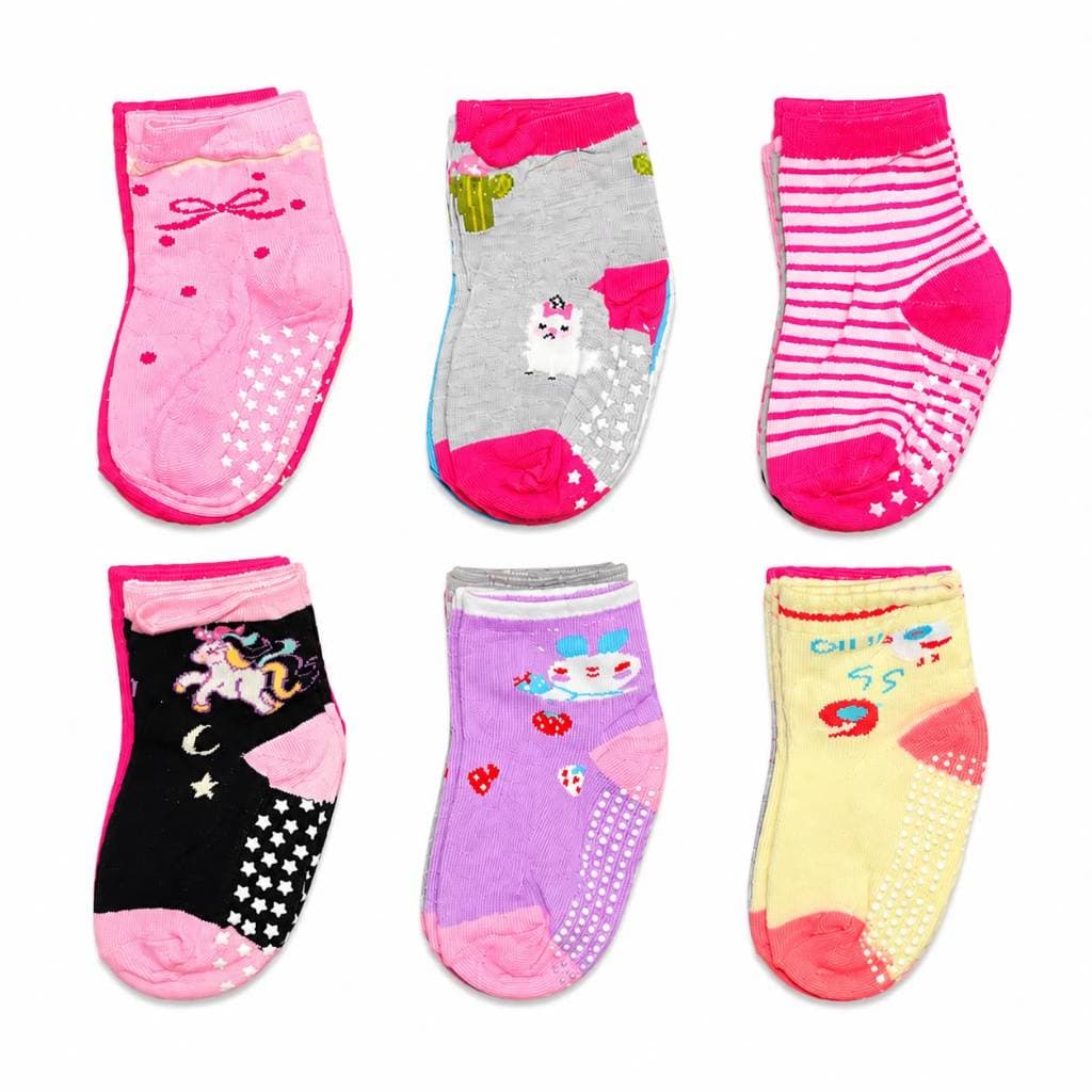 Kit Meia Infantil Menina 18, 15, 12, 9, 6, 3 Pares Coloridas Estampadas Confortáveis Escola