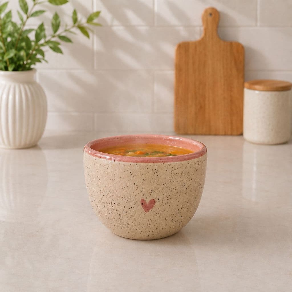 Bowl +/- 750ml Tigela Cumbuca em Cerâmica Artesanal Pintado à Mão Mesa Posta Sobremesa Sopa Caldos Decoração Presente