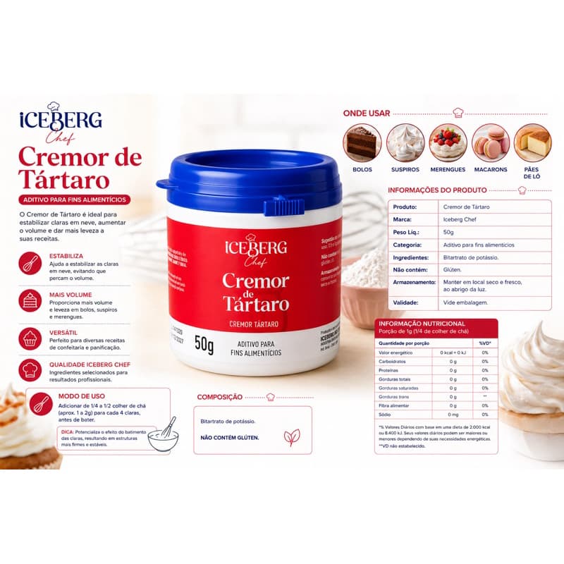 Cremor de Tártaro 50g Iceberg