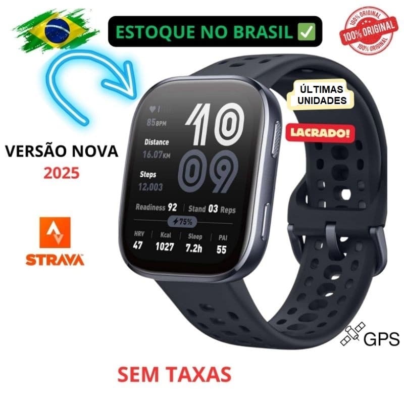 Amazfit Bip 6 A2435 com Visor AMOLED de 1.97 Polegadas Gps Mapas Rotas Lacrado