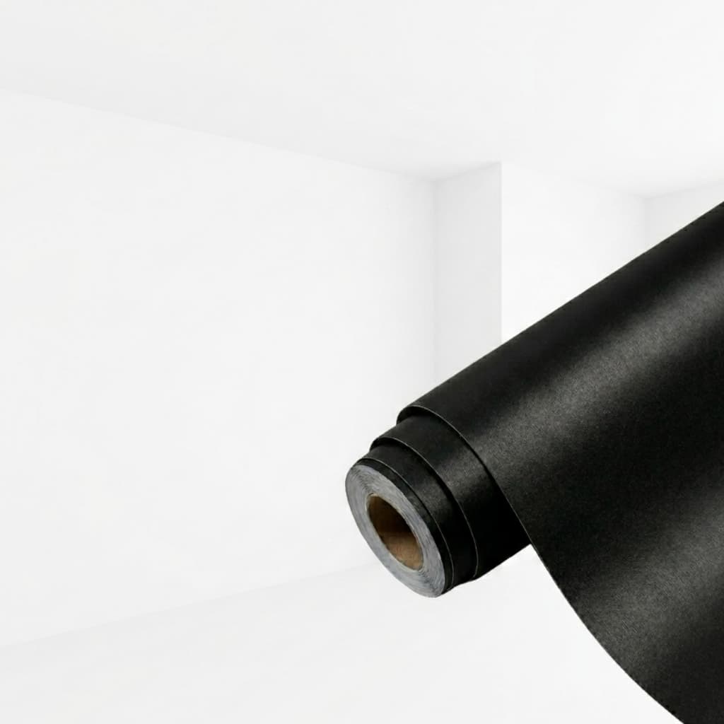 Papel De Parede Adesivo Autocolante Preto Liso Móveis Envelopamento