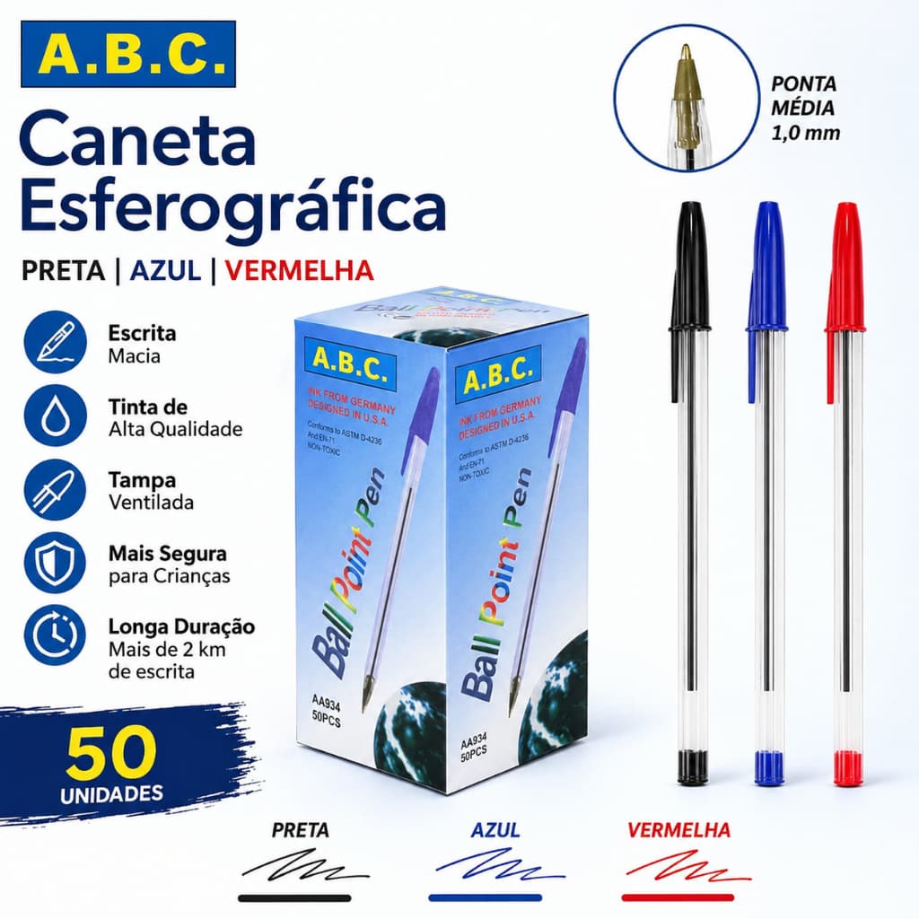 10/20/30/40/50 Pcs Caneta Esferográfica Cristal Compactor Econômica Ponta Fina Escrita Suave