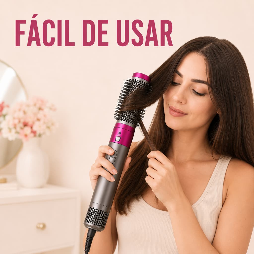 Escova Secadora Modeladora 5 em 1 1200W 110V Com 5 Acessórios Para Alisar Modelar e Dar Volume