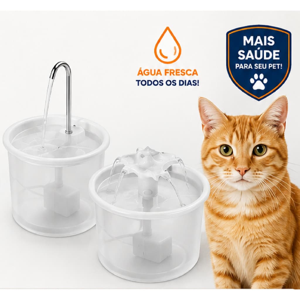 Fonte de água transparente para gatos, bebedouro para animais de estimação com capacidade de 1,5L, silenciosa