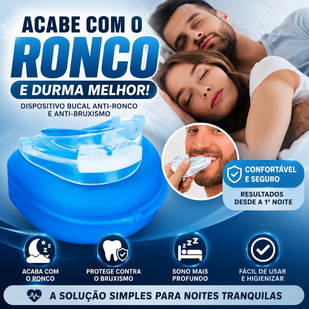 Protetor Bucal Ant ronco Bruxismo e Apneia do Sono Solução Para Homens e Mulheres reutilizavel