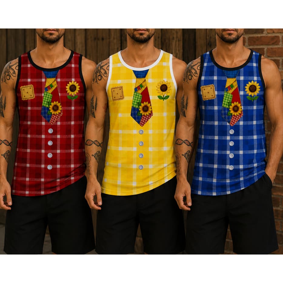 Camisa Sem Manga Abadá Arraiá Xadrez Quadriculada