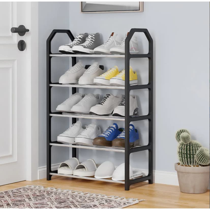 Sapateira 5 Andares Organizador De Sapatos Porta Calçados Estante Fácil Montagem Para 10 Pares