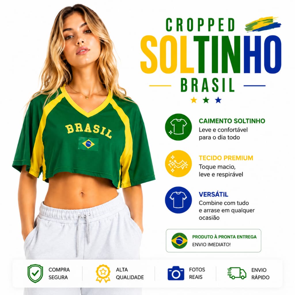 CROPPED_BRASIL SOLTINHO MALHA CONFORTAVEL E CAIMENTO PERFEITO TAMNAHO UNICO!