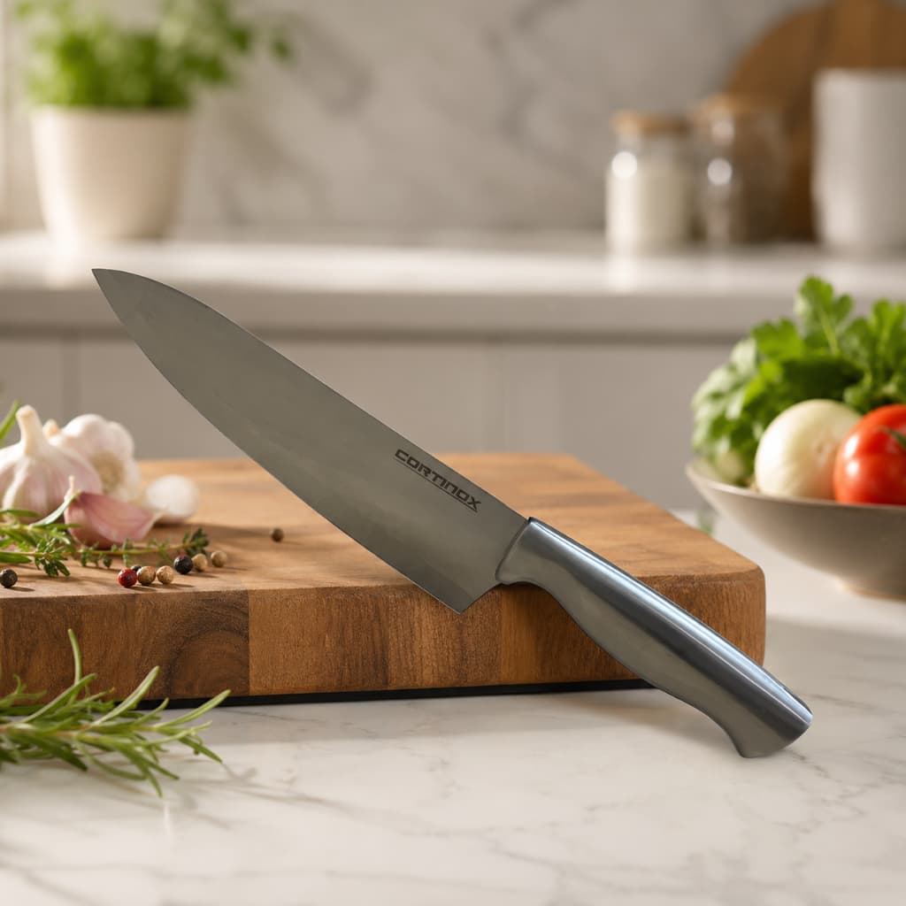 Faca Chef Profissional 33cm Aco Inox Lâmina para Churrasco Açougue Cozinha