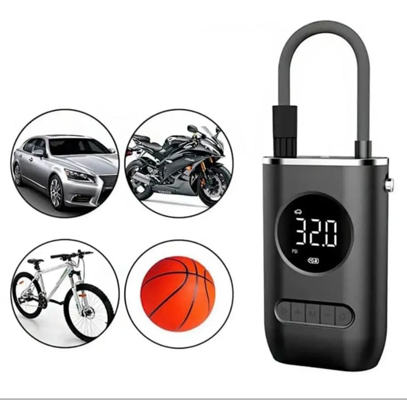 Mini Compressor Ar Portatil Calibrador Pneu Digital Sem Fio Recarregavel P/ Carro Moto Bike Bola CZK-3668