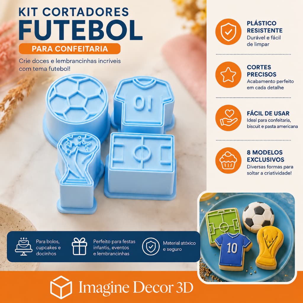 Kit Ejetores para Brigadeiros - Copa do Mundo/Futebol