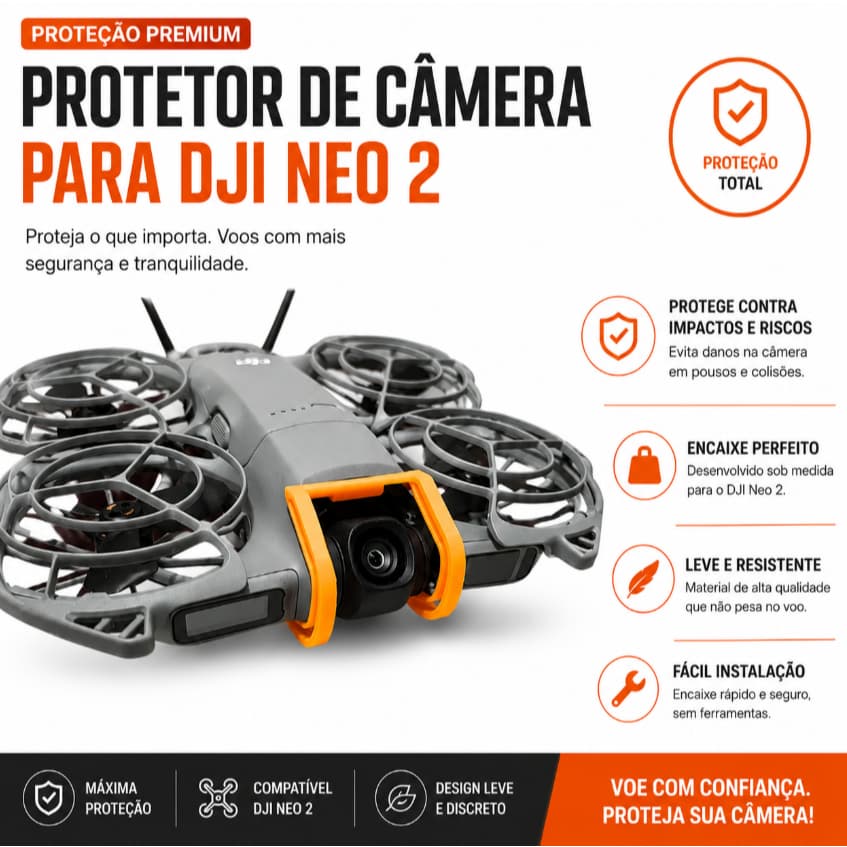 Protetor de Câmera DJI NEO 2 | Bumper Anti Impacto | Proteção Lente Drone | Acessório DJI NEO 2 + BRINDE EXCLUSIVO DJI