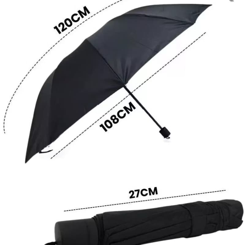 Sombrinha Guarda Chuva Dobrável Preto Portátil Resistente Leve Adulto Unissex