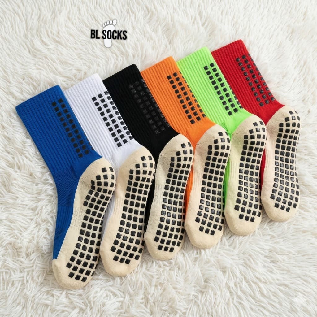 Kit 1-5 Pares Meias de Futebol Antiderrapantes Alta Durabilidade Coloridas