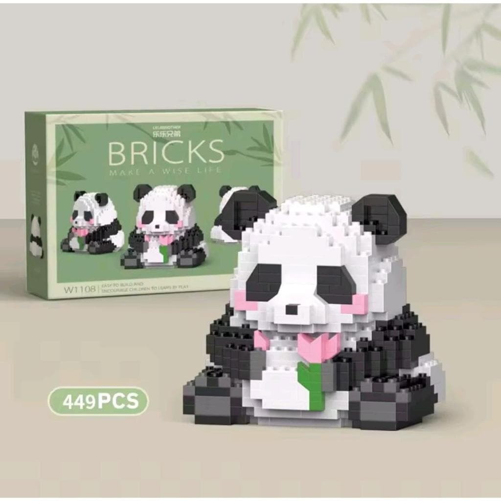Mini Blocos De Construção Panda Fofo Decoração E Presente Criativo