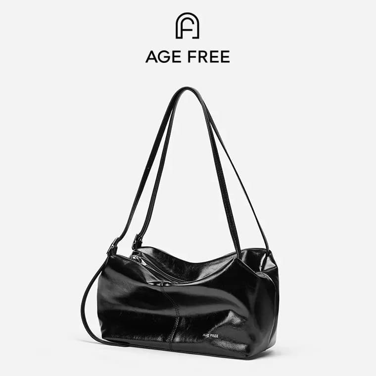 AGE FREE Moda Bolsa Tote Ombro em Couro Macio Brilhante | Leve e Espaçosa para o Dia a Dia