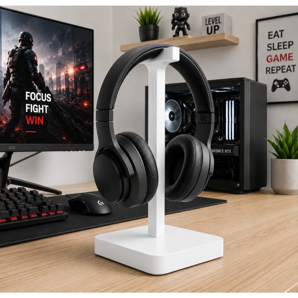 Suporte de Mesa para Fone Gamer Headset Universal Moderno Suporte de Mesa Super Resistente + BRINDE
