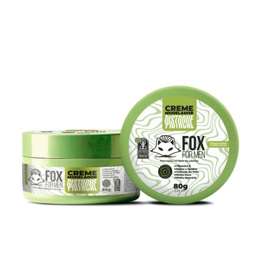 Pomada Pistache Fox 80g Fixação Média Efeito Natural Aroma Doce Modeladora Capilar