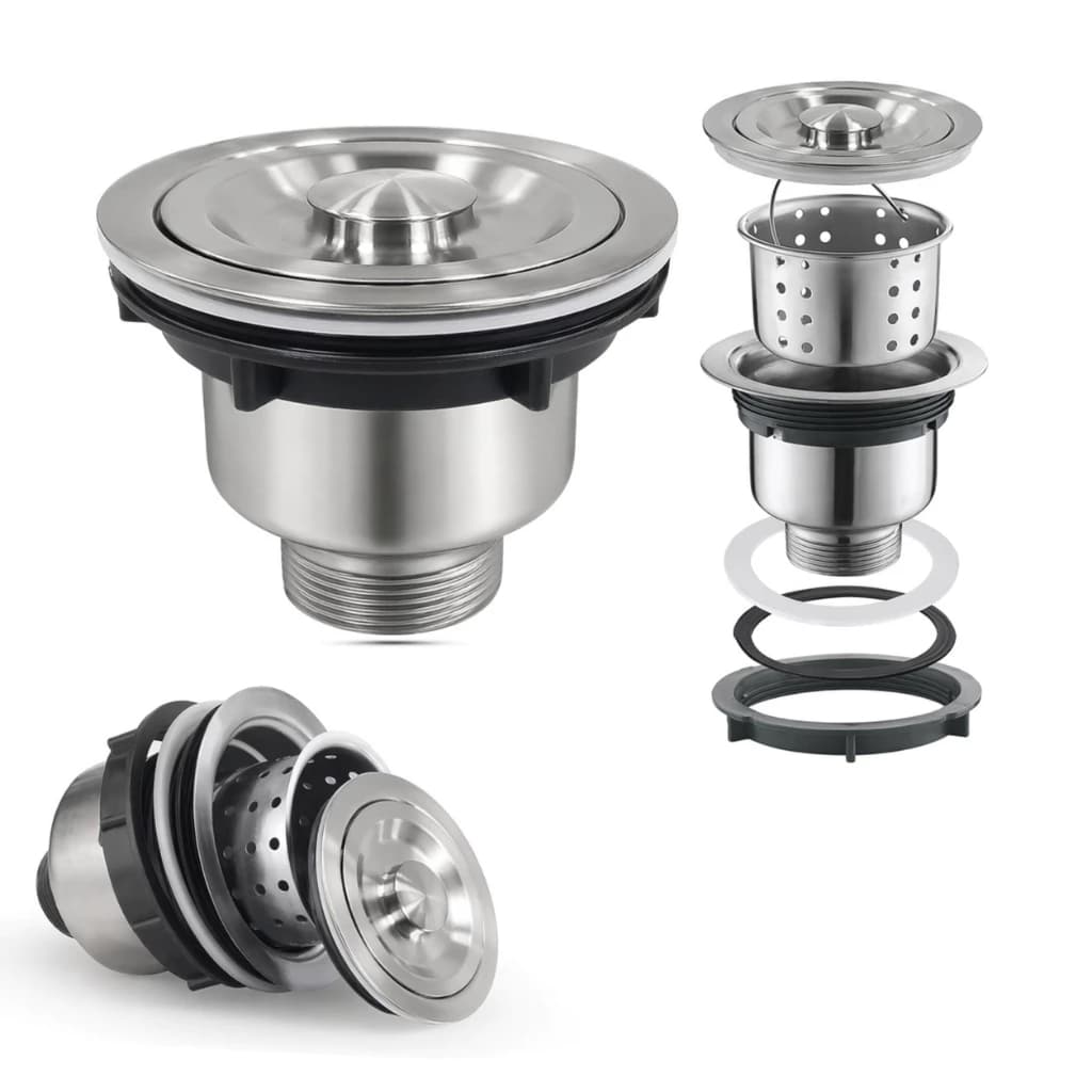 Válvula Cuba Pia Tamanho 4 1/2 Escoamento Ralo Americana Luxo Inox Cesto Universal Cozinha
