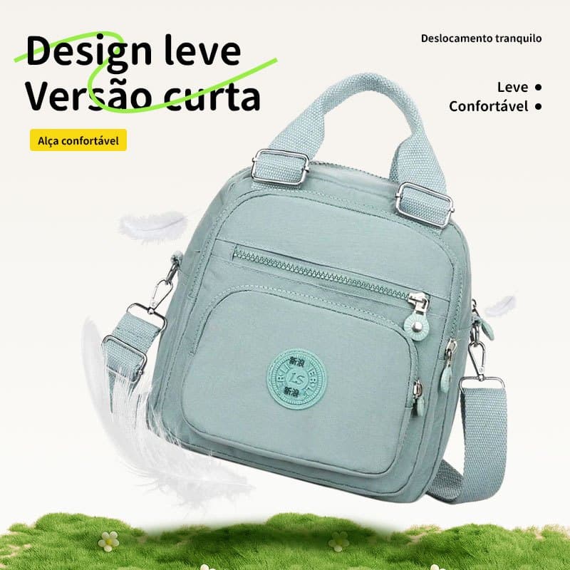 Bolsa feminina nova 3 em 1 leve, impermeável mochila quadrada com múltiplos compartimentos utilizável como bolsa transve