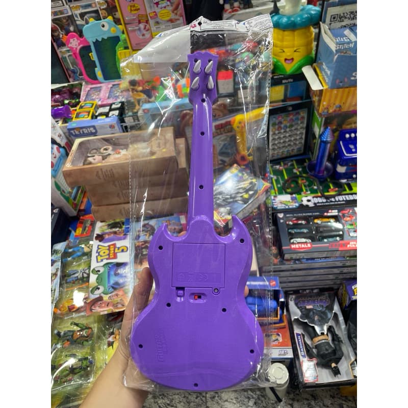 Brinquedo Musical Guitarra Infantil da Rumi do Kpop Roxa para Crianças