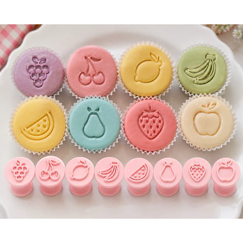 Kit Carimbos para Doces Frutinhas 3D | Mesversário Frutas | Brigadeiro Decorado | Introdução Alimentar | Festa Infantil