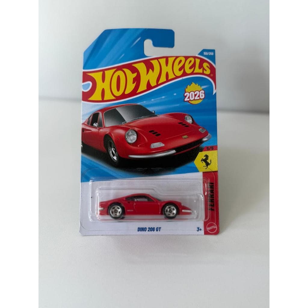 Hot Wheels Dino 206 GT | Carrinho Hot Wheels Original  | Miniatura 1:64 | Colecionável Mattel