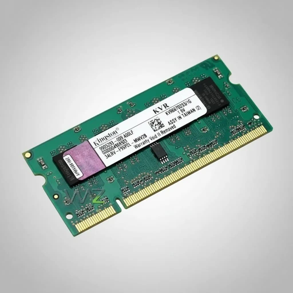 Memória RAM Original Kingston Chip Samsung 1 GB DDR2 PC2-5300 667 MHz KVR667D2S5/1G para Notebook Laptop All-In-One PC
