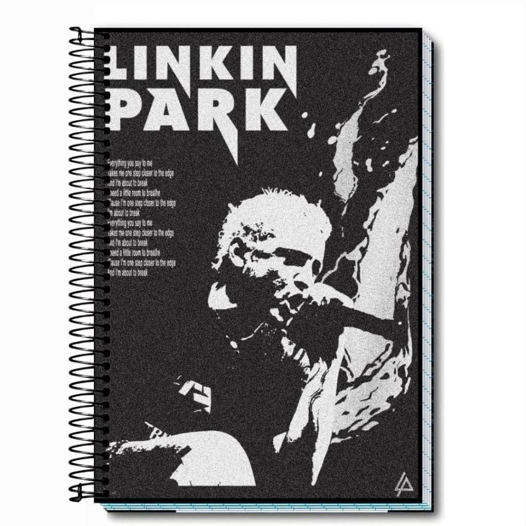 Caderno Personalizado da banda Linkin Park – Capa Dura Universitário Escolar, 01 ate 20 materias