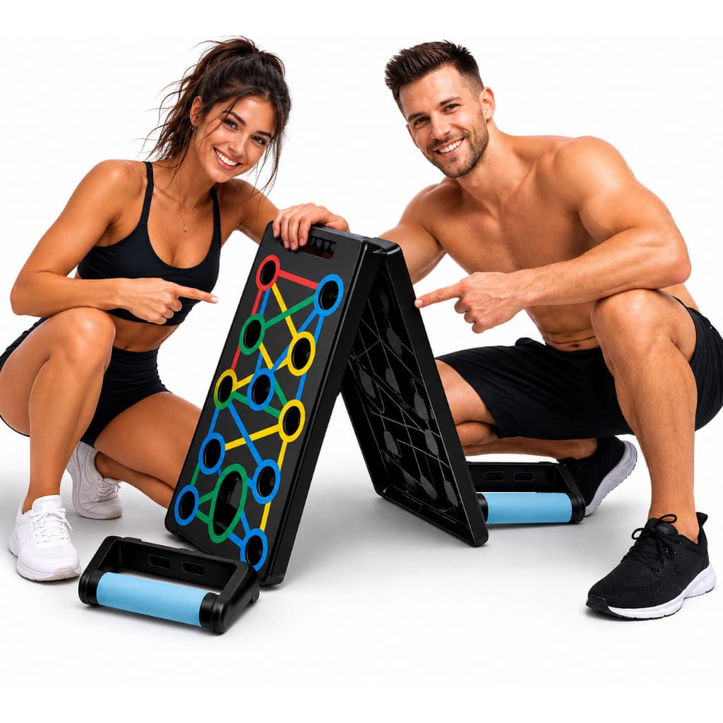 Prancha de Apoio para Flexão de Braços com Alças Removíveis Treino Tríceps Peito Costas