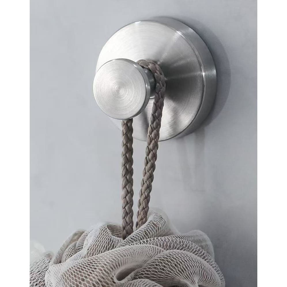 Gancho com Ventosa a Vácuo em Aço Inoxidável Multiuso – Sem Furos, Reutilizável e Fácil de Instalar