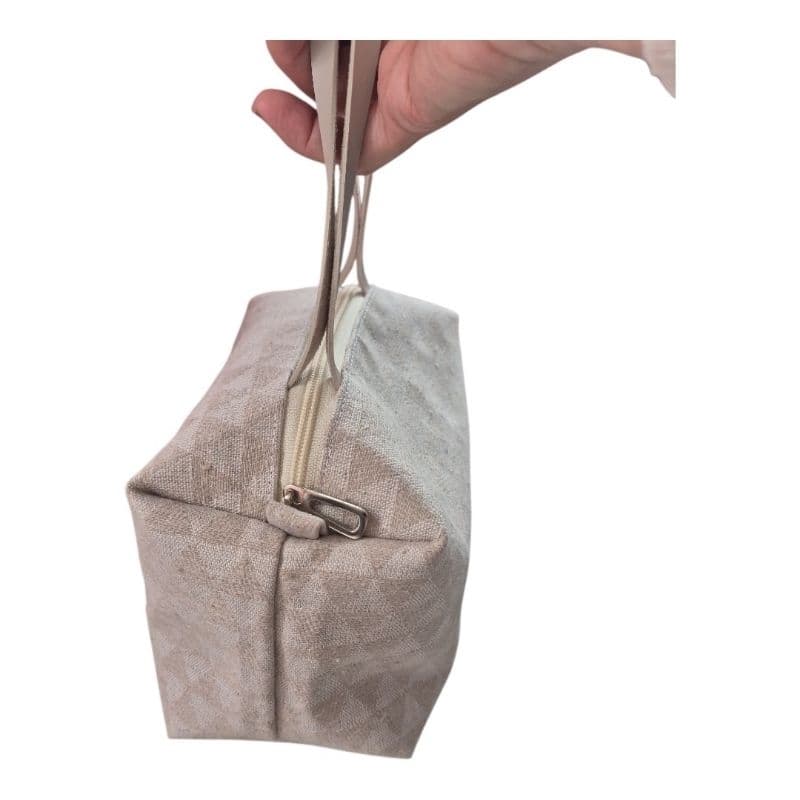 Bolsa de Mão Feminina em Tecido Ecológico 22x13x11 cm Necessaire Grande Organizadora