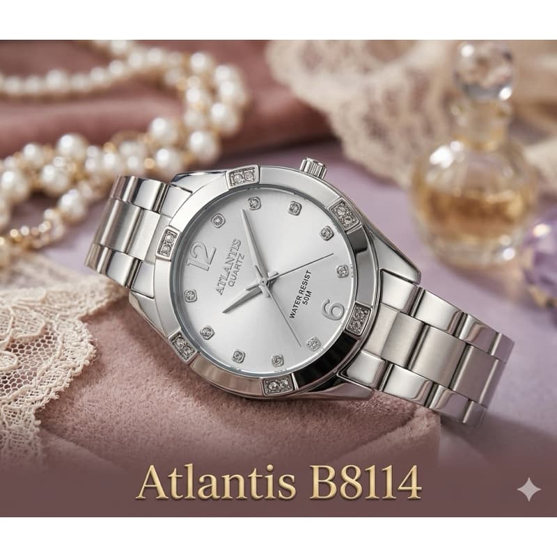 Relógio Atlantis 8114 Feminino Quartzo Analógico Social Elegante