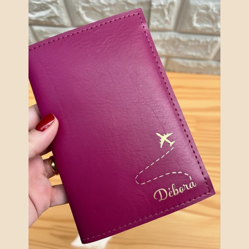 Capa Porta Passaporte Individual Duplo Personalizado, Capa Passaporte Viagem, Organizador de Viagem Elegante