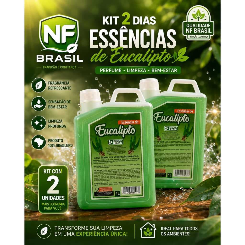 Kit 2 Essência Eucalipto Para Sauna Galão De 1 Litro