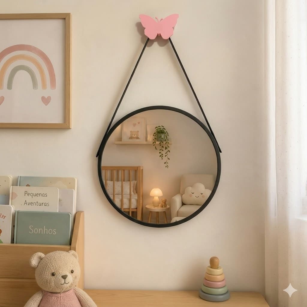 Pino Decorativo Borboleta para Espelho Adnet | Suporte Pendurador cabideiro de Parede