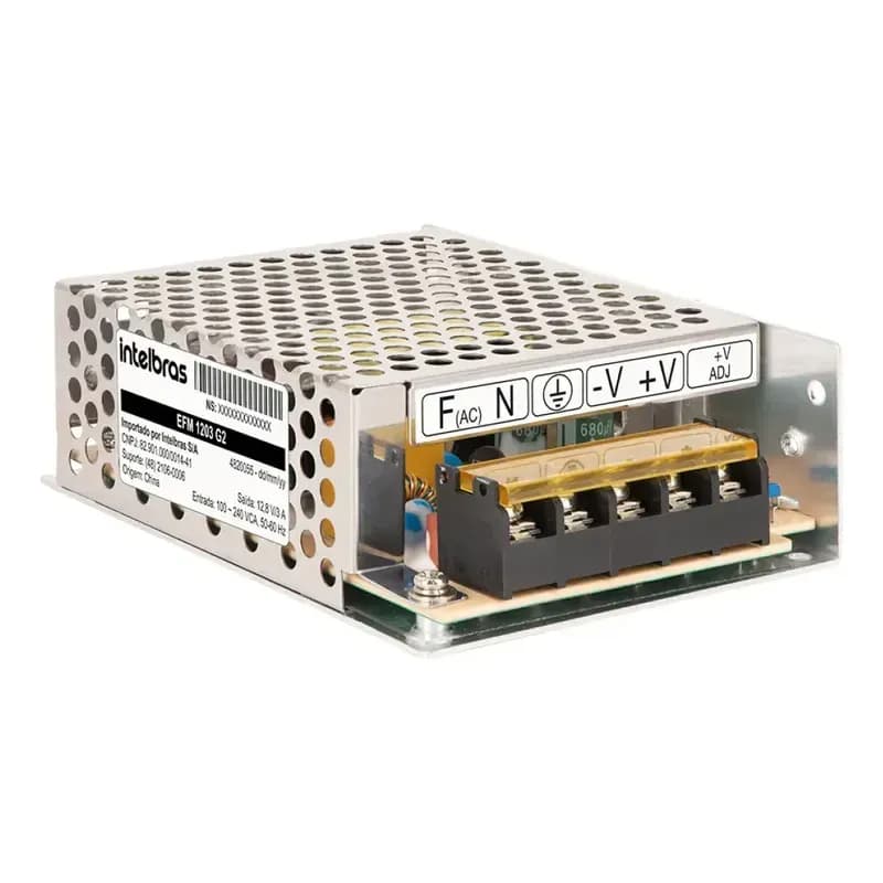 Fonte Conversora Efm 1203 G2 para Câmera Ac/dc 12,8v 3a Bivolt Automática 38,4W Intelbras Proteção