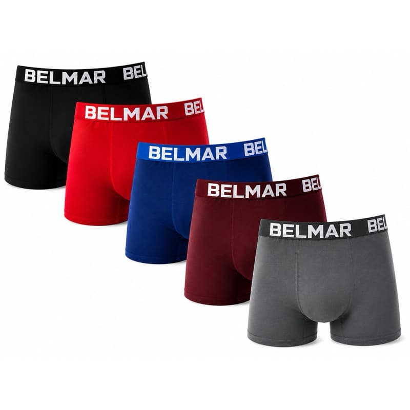 KIT 5 CUECAS BOX BOXER POLIESTER - SORTIDO